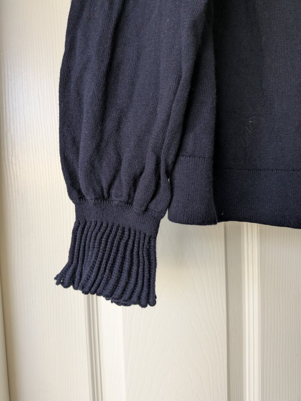 Boden Navy Button Ruffled Cardigan - Picture 4 of 8